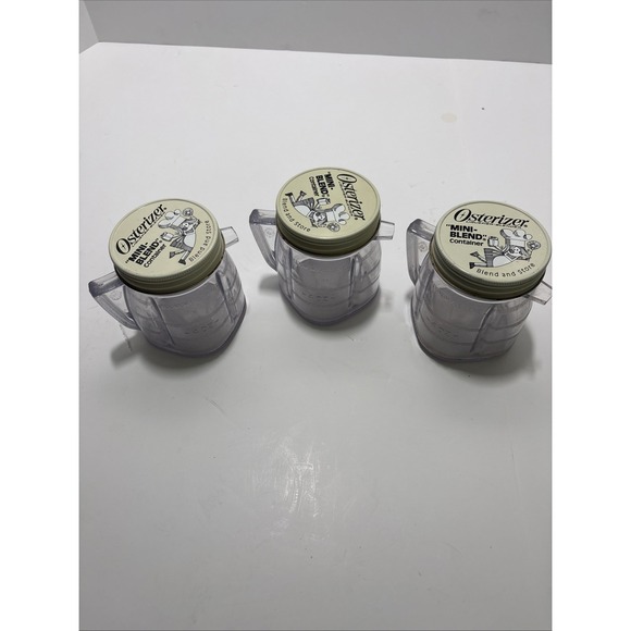 Osterizer Other - Vintage Osterizer Mini Blend and Store Containers 8 Ounces LOT OF 3